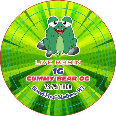 Blazed Frog THCa Live Rosin 1G Gummy Bear OG - 73.7% THCA